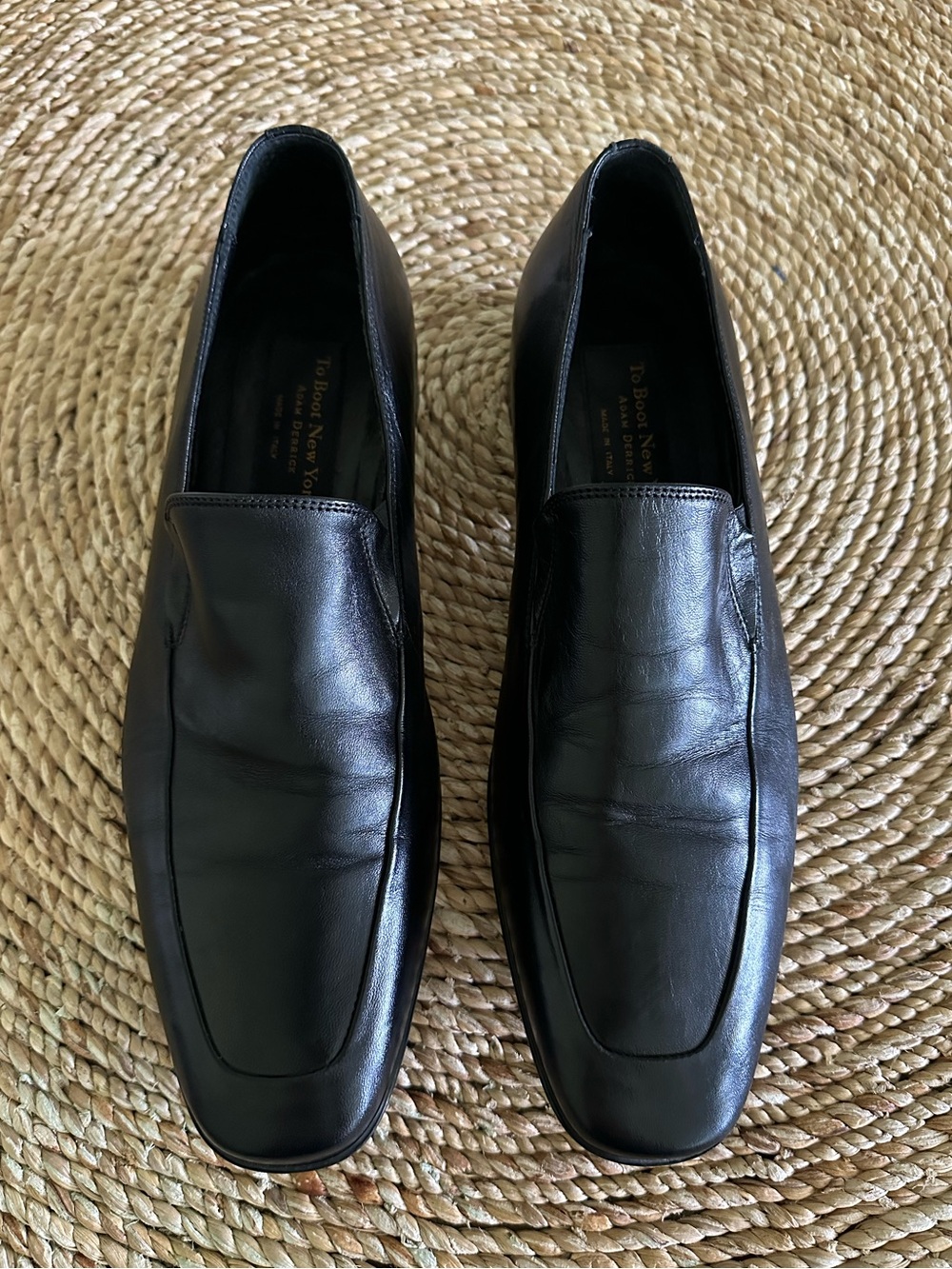 To Boot New York Adam Derrick Black Italian Leather Loafer Slip On size 43